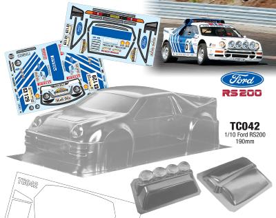 1/10 Carrosserie FORD RS200 190mm (non peinte) TEAM C