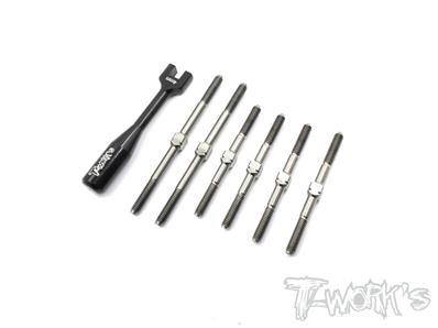 Kit de pas inversés titane pour Tekno-RC EB410 (6 pièces) T-WORK'S