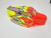 CARROSSERIE S15 ROUGE FLUO/JAUNE FLUO/GRIS PEINTE  pour TEKNO NB48/EB48 2.X - J-CONCEPTS