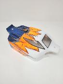 CARROSSERIE ST4-FALCON PEINTE BLANC/ORANGE FLUO/BLEU METAL POUR SWORKZ S35-4 BHRUSLESS SWORKZ