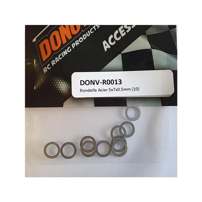 Rondelles acier 5x7x0.5mm (10) DONUTS RACING