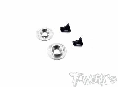 Rondelles d'aileron V2 aluminiums pour 1/10e TT argent T-WORK'S