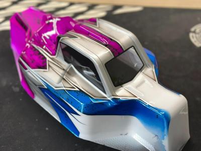 CARROSSERIE P2 BLEU/SILVER/VIOLET METAL PEINTE POUR NB48 2.0 - 2.1 - 2.2 J-CONCEPTS