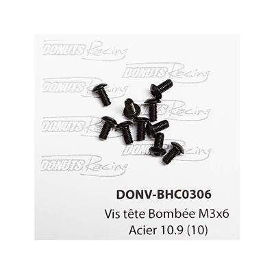 Vis têtes bombées M3x6 Acier 10.9 (10) DONUTS RACING