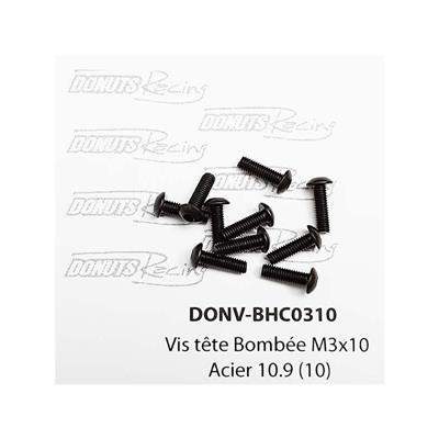 Vis têtes bombées M3x10 Acier 10.9 (10) DONUTS RACING