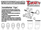 Porte-fusées arrières complets  pour RC8 B3.1/2 (le set) T-WORK'S