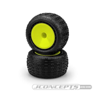 Pneus Truck "Swaggers" gomme Pink montés/collés sur jantes JAUNE truck 2.2" J-CONCEPTS