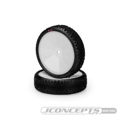 Pneus "Pin Swag" Buggy AVT 4x2 montés-collés sur jantes blanches gomme ROSE - J-CONCEPTS