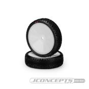 Pneus "Pin Swag" Buggy AVT 4x2 montés-collés sur jantes blanches gomme ROSE - J-CONCEPTS