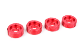 Ecrous de pivot de fusées rouges aluminiums (4) SBX-825 CORALLY