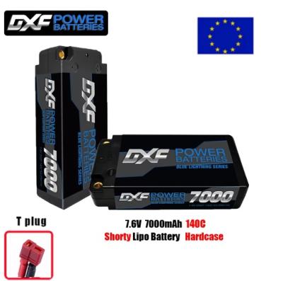 UK-2 X Lipos Battery 2S 7.6V SHORTY 7000mAh 140C Blue Lightning Series 5mm avec cordon DEAN
