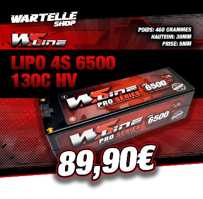 Accu Lipo 6500MHA 130C 4S 15.2V HV (prises PK 5mm) WS-LINE