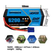 Lipo batterie 4S 14.8V 6200mAh 80C EC5 DXF-POWER