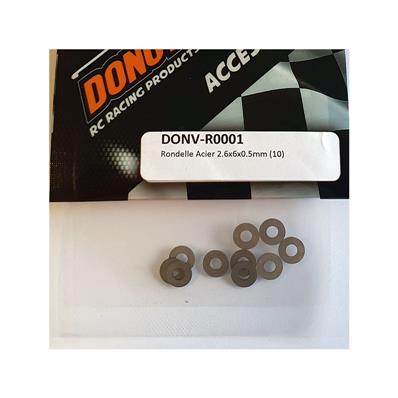 Rondelles acier 2.6x6x0.5mm (10) DONUTS RACING