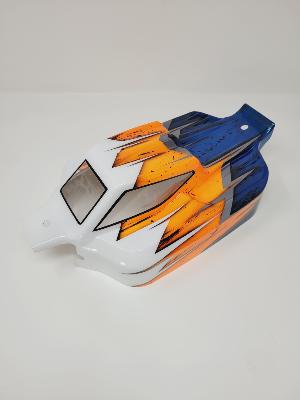 CARROSSERIE ST4-FALCON PEINTE BLANC/ORANGE FLUO/BLEU METAL POUR SWORKZ S35-4 BHRUSLESS SWORKZ