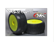 Pneus Truggy Rapid XS montés-collés sur jantes "Ultra" Jaune ( la paire) 6-MIK