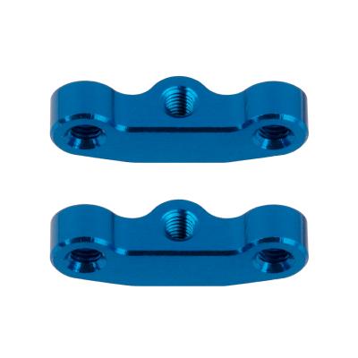 Hub Link Mounts, +1mm, blue aluminum B7/B7D TEAM-ASSOCIATED