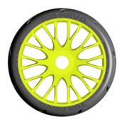 PNEUS "T03 REVO" Monté sur Nouvelle Roue 20 Rayons FLEX Jaune - 1 Paire (dureté au choix) GRP