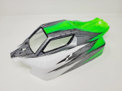 CARROSSERIE VS2 BLANC/GUN METAL/VERT FLUO PEINTE POUR VS2 HOBAO RACING