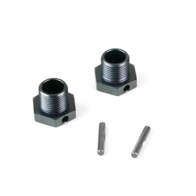 Wheel Hubs (+1mm offset, 17mm, gun metal ano, w/pins, 2pcs) TEKNO-RC