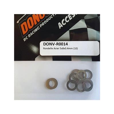 Rondelles acier 5x8x0.4mm (10) DONUTS RACING