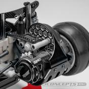 Plaque fixation moteur arriere BLEU "nid d'abeille" pour RC10 JCONCEPTS