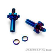 Axe de roue Avt. Titane (2pc) bleu brulé pour RC10B7D JCONCEPTS