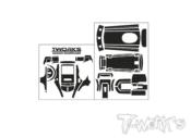 Stickers 3D carbone pour radio Futaba T3PV (la planche) T-WORK'S